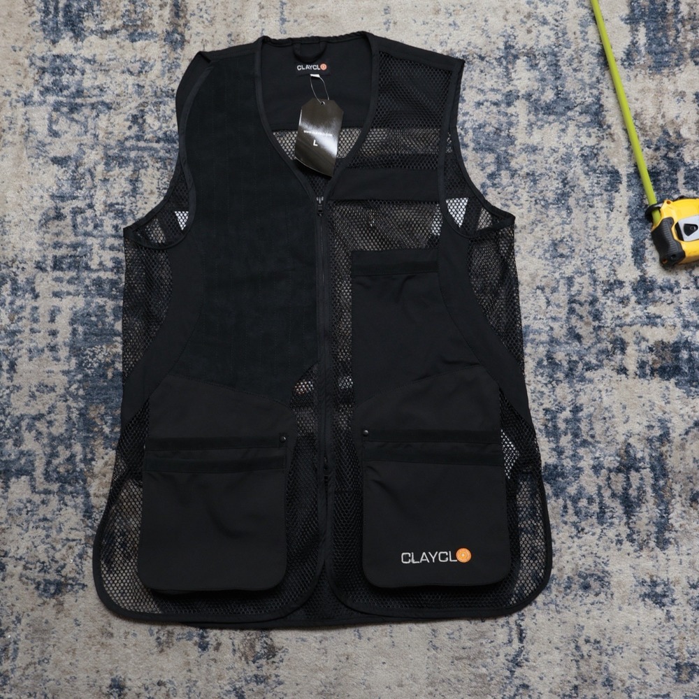 New Clayclo Men's Olympia Pro Master Vest Black Clay Shooting Waistcoat NWT - Picture 1 of 10